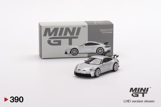 Mini GT 390 Porsche 911 (992) GT3 Silver Met