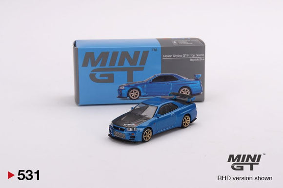 Mini GT 531 Nissan Skyline GT-R (R34) Top secret Bayside Blue
