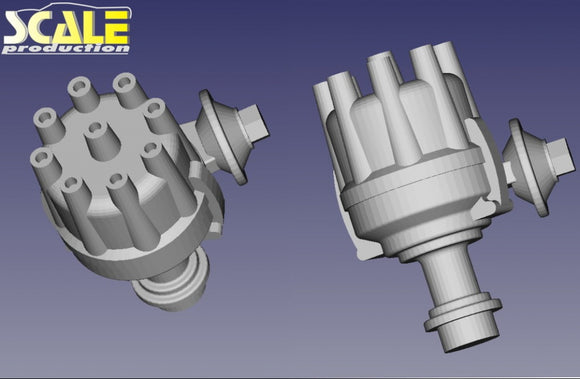 Scale Production 24208Y V8 Distributor with Yellow Ignition Wire