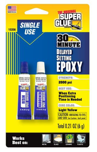Super Glue 15356 Epoxy - 30 Minute - Delayed Setting - 6gm