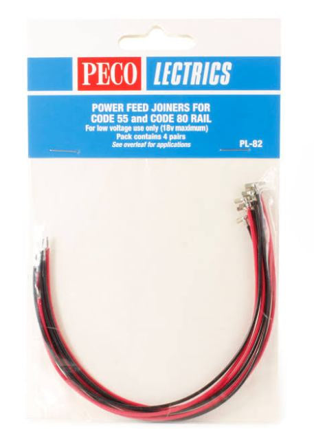 Peco Lectrics PL82 Code 80 Power Feed Rail Joiners