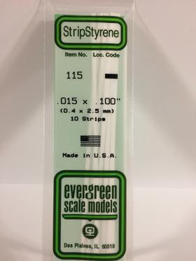 Evergreen 115 Strip - 0.40 x 2.50mm
