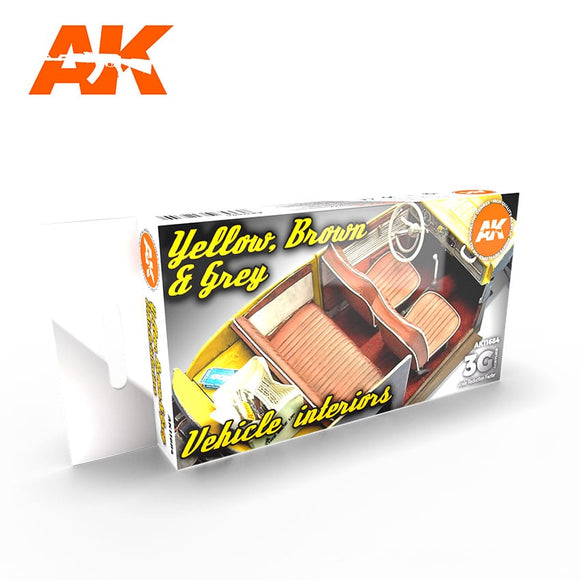 AK-Interactive AK11684 Vehicle Interiors Yellow, Brown & Grey