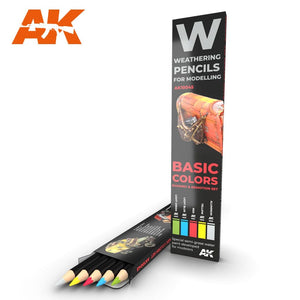 AK-Interactive AK10045 Weathering Pencil Set - Basic Colors Shading & Demotion Set