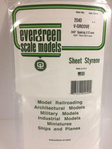 Evergreen 2040 Sheet - V Groove - 1.00mm