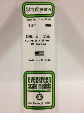 Evergreen 137 Strip - 0.75 x 4.00mm