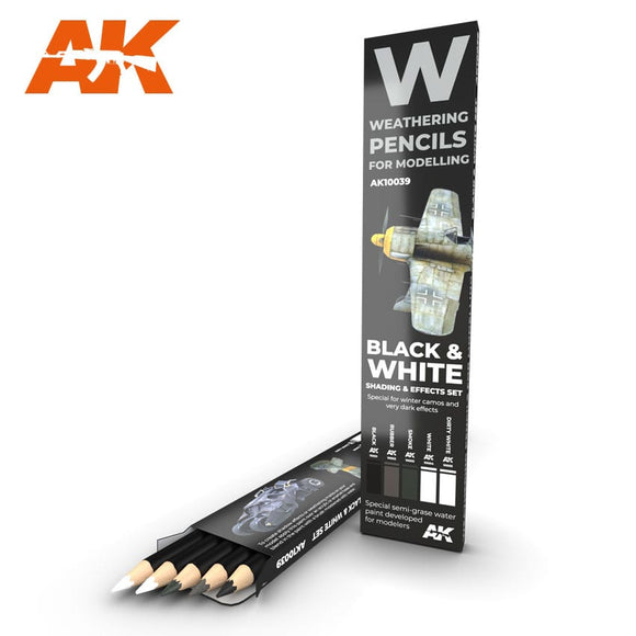 AK-Interactive AK10039 Weathering Pencil Set - Black & White