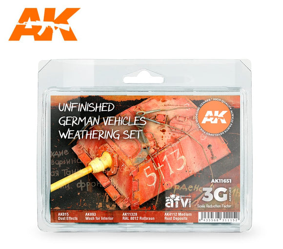 AK-Interactive AK11651 Unfinished German Vehicles Weathering Colors
