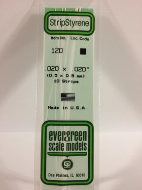 Evergreen 120 Strip - 0.50mm Square