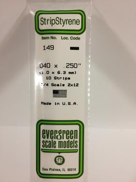 Evergreen 149 Strip - 1.0 x 6.30mm