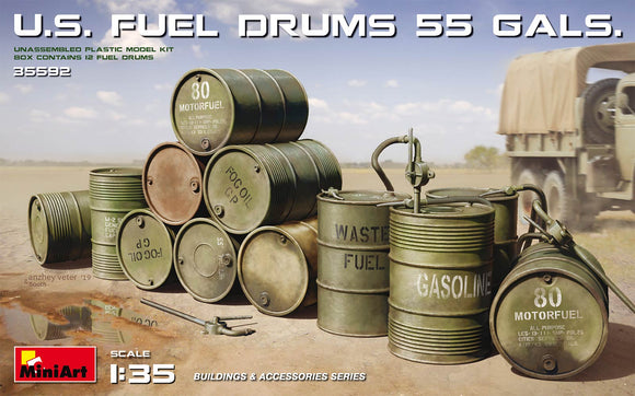 Miniart 35592 U.S. Fuel Drums 55 Gallon