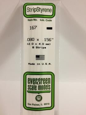 Evergreen 167 Strip - 2.0 x 4.00mm