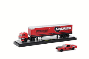 M2 Machines Auto-Haulers 1970 Ford c-600 & 1968 Ford Mustang – Hooker Blackheart