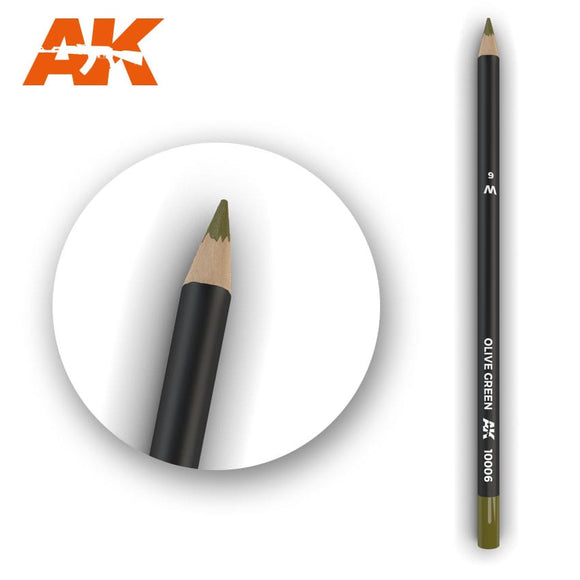 AK-Interactive AK10006 Watercolor Weathering Pencil - Olive Green