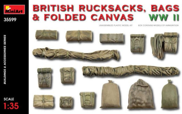Miniart 35599 British Rucksacks, Bags & Folded Canvas WWII