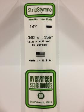 Evergreen 147 Strip - 1.0 x 4.00mm