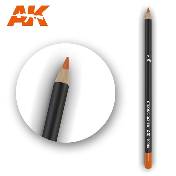 AK-Interactive AK10014 Watercolor Weathering Pencil - Strong Ochre