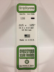 Evergreen 116 Strip - 0.40 x 3.20mm
