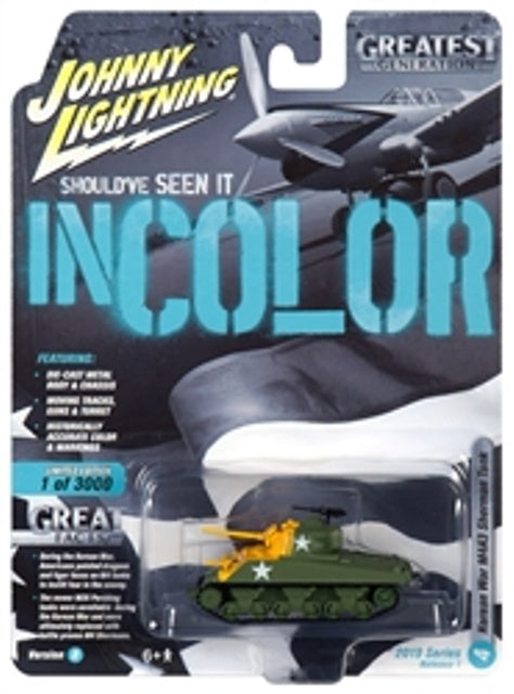 Johnny Lightning 50 Years Release 1 Version B Military Korean War M4A3 Sherman Tank