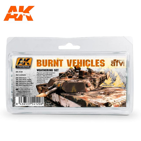 AK-Interactive AK4120 Burnt Vehicles Weathering Set