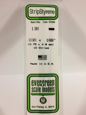 Evergreen 138 Strip - 0.75 x 4.80mm