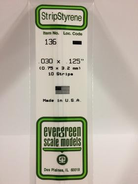 Evergreen 136 Strip - 0.75 x 3.20mm
